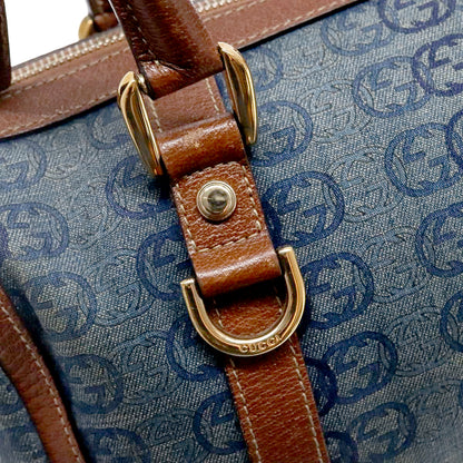 GUCCI denim abbey monogram boston bag
