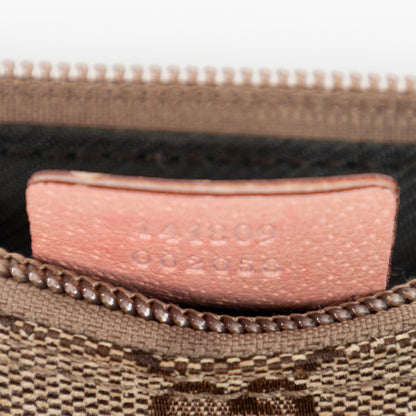 GUCCI monogram canvas boat w pink trim