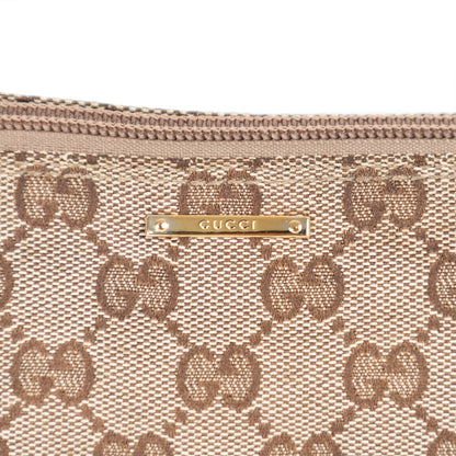 GUCCI monogram canvas boat w pink trim