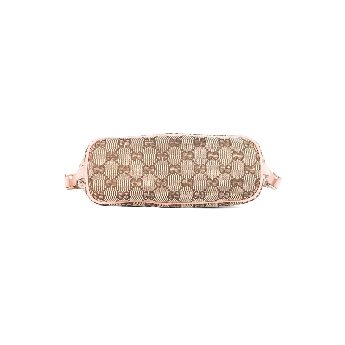 GUCCI monogram canvas boat w pink trim