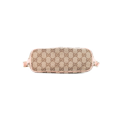 GUCCI monogram canvas boat w pink trim