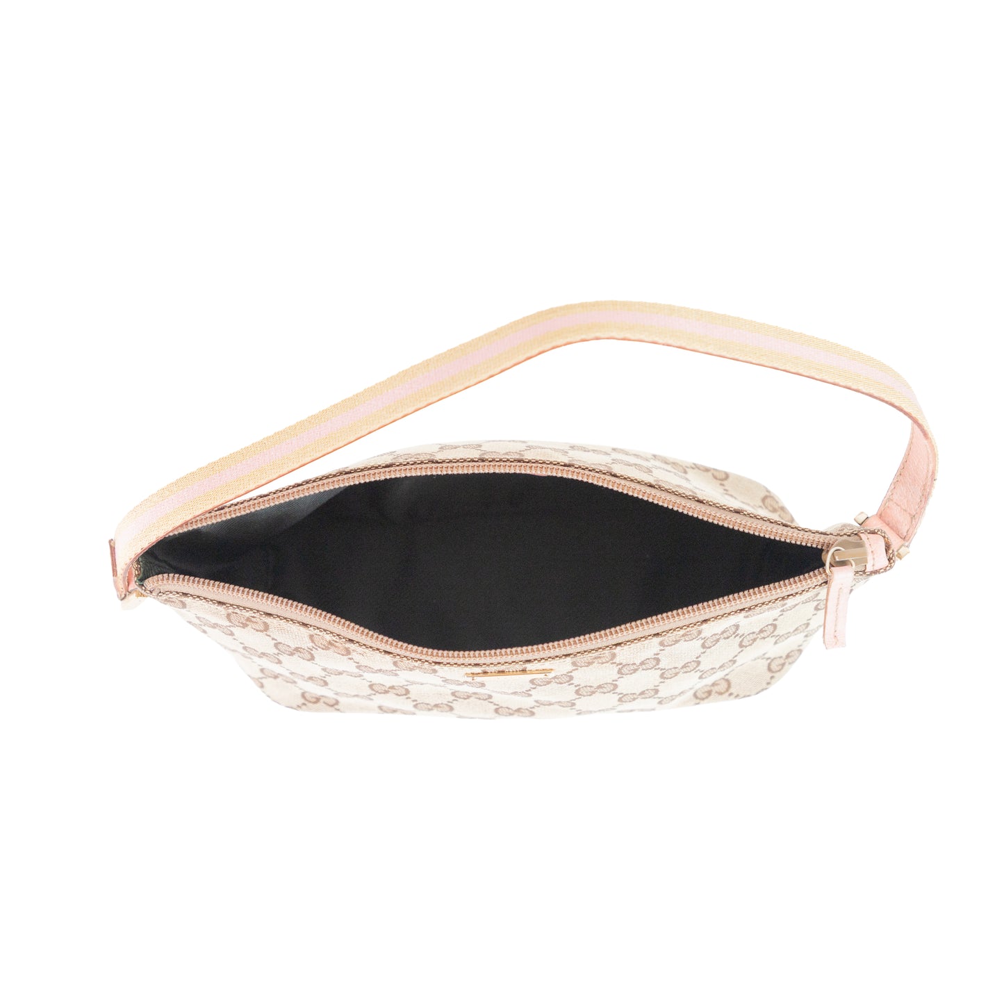 GUCCI monogram canvas boat w pink trim