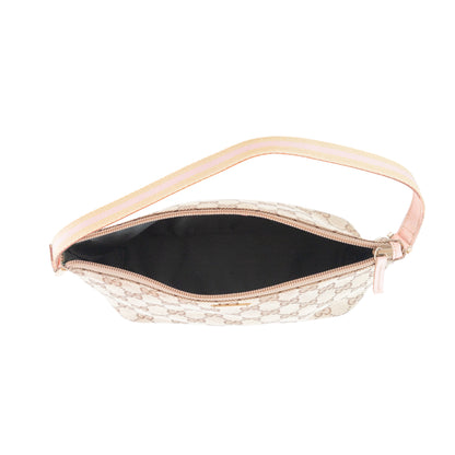 GUCCI monogram canvas boat w pink trim