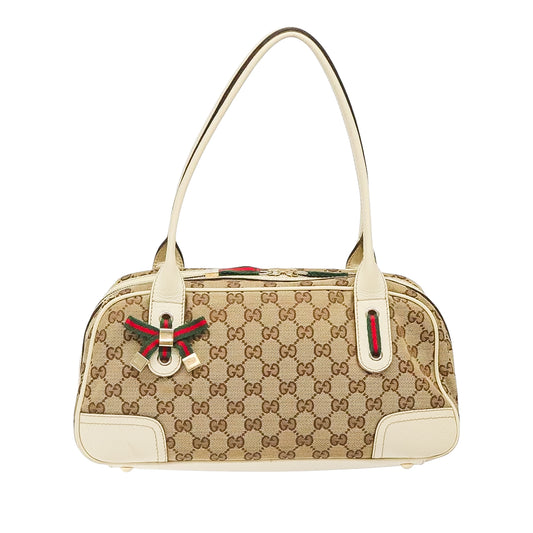 GUCCI monogram web sherry line hand bag