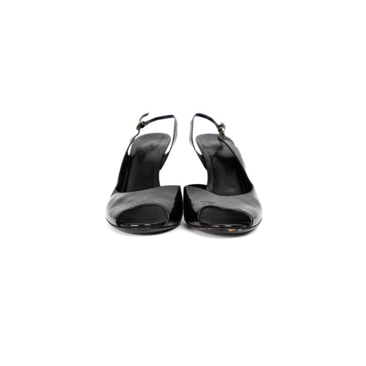 GUCCI vitello vernis wedges sz 38.5