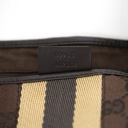 GUCCI Jackie o brown & beige stripe shoulderbag