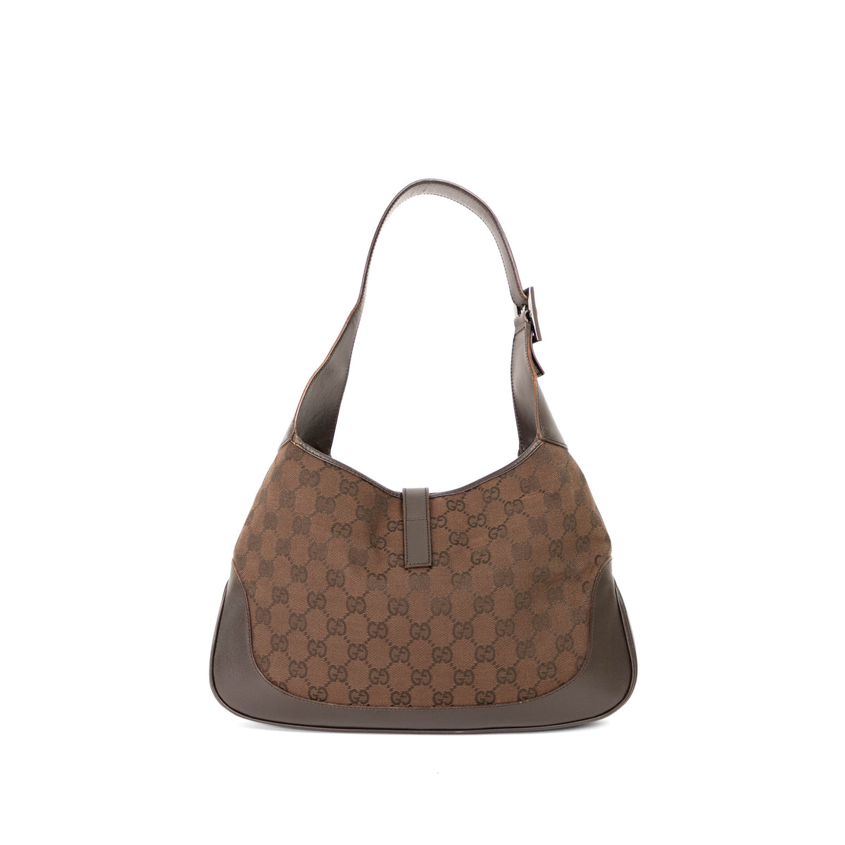 GUCCI Jackie o brown & beige stripe shoulderbag