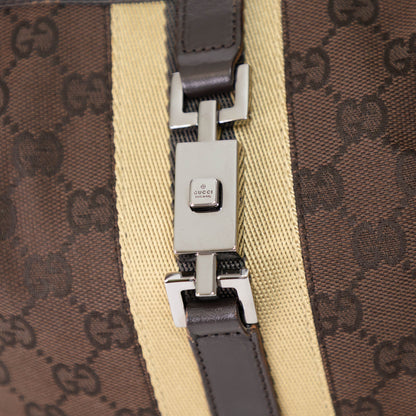 GUCCI Jackie o brown & beige stripe shoulderbag