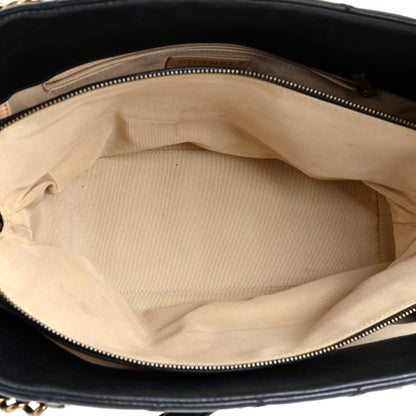 CHANEL lambskin quilted matelasse shoulder tote