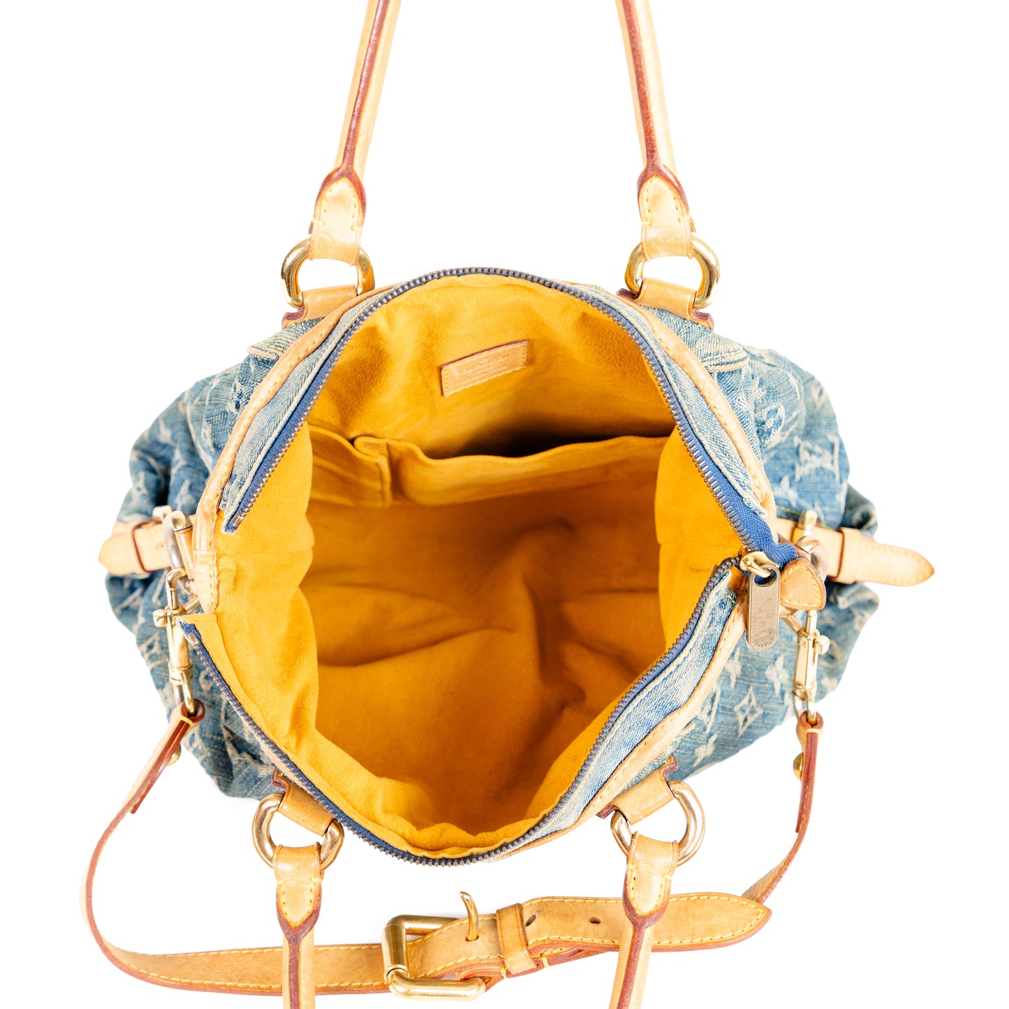 LOUIS VUITTON denim neo cabby mm with shoulder strap