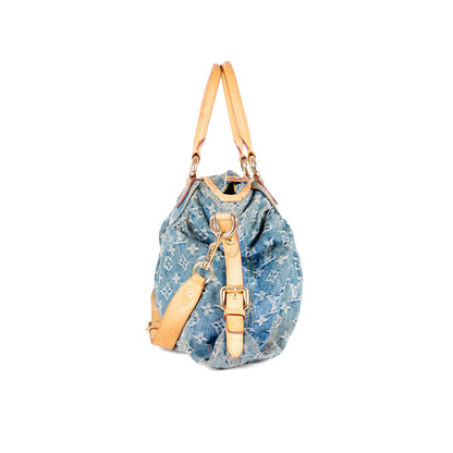 LOUIS VUITTON denim neo cabby mm with shoulder strap