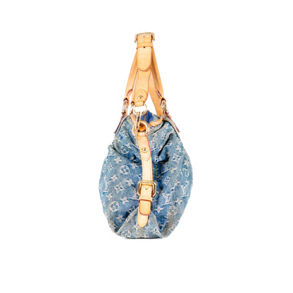 LOUIS VUITTON denim neo cabby mm with shoulder strap