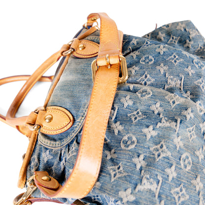 LOUIS VUITTON denim neo cabby mm with shoulder strap