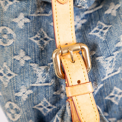 LOUIS VUITTON denim neo cabby mm with shoulder strap