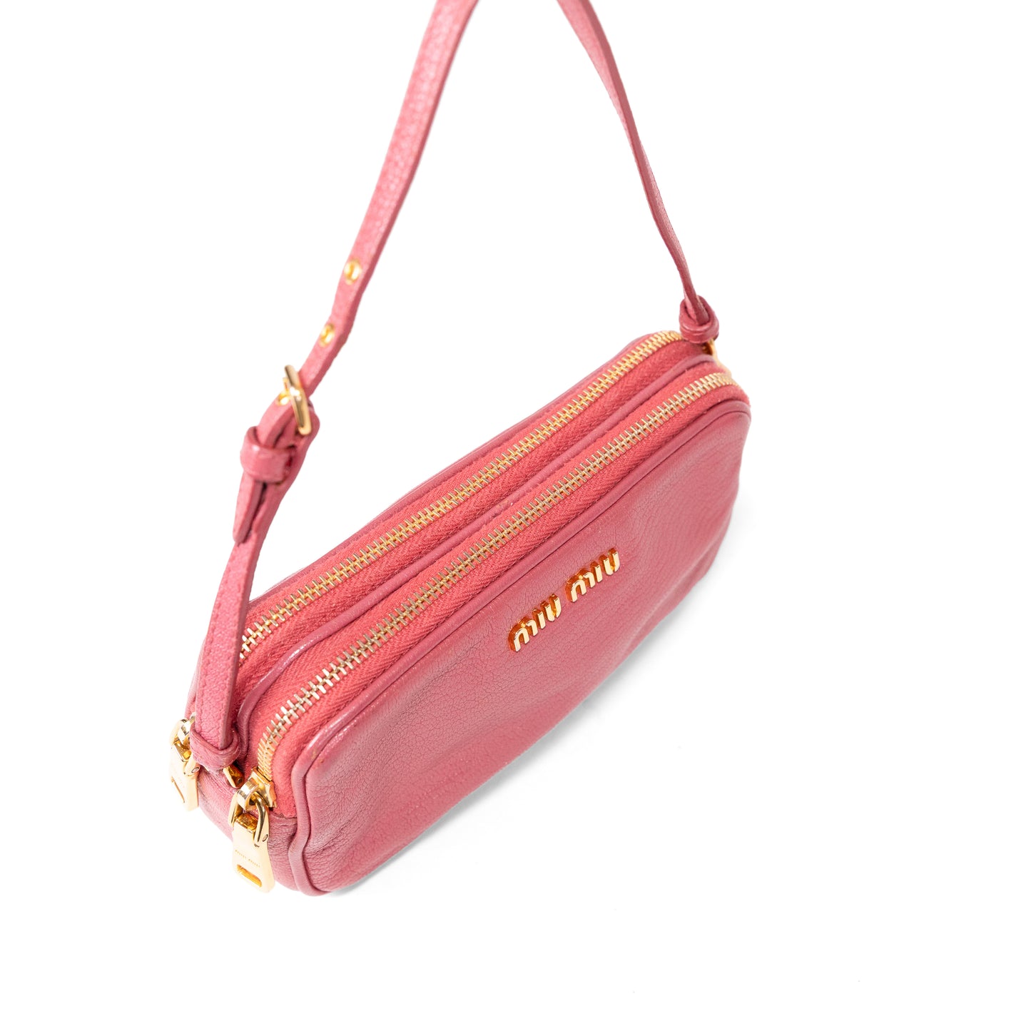 MIU MIU pink matelassé mini handbag