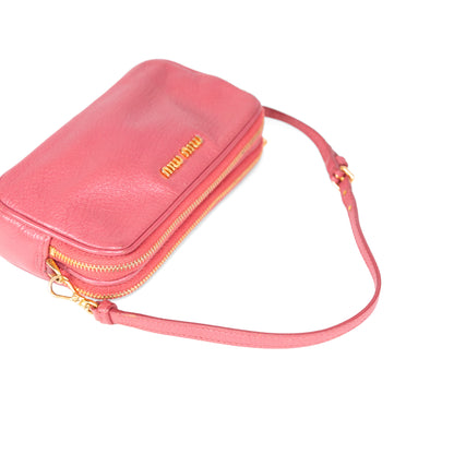 MIU MIU pink matelassé mini handbag