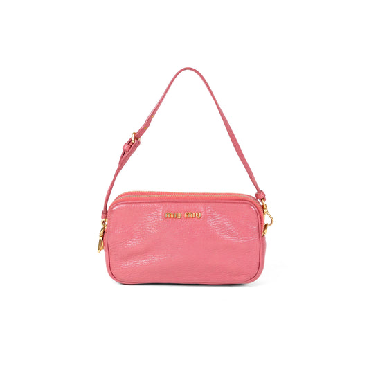 MIU MIU pink matelassé mini handbag