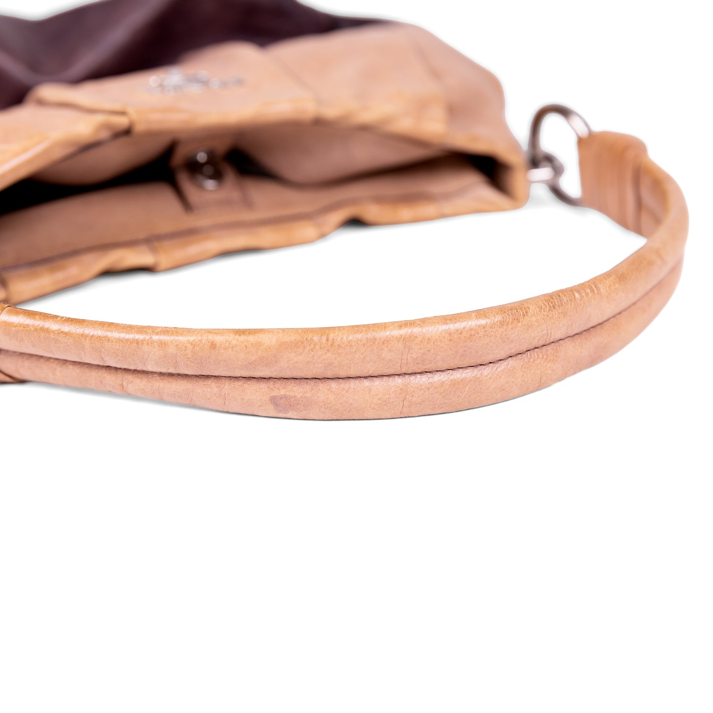 PRADA brown gradient leather hobo bag