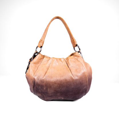 PRADA brown gradient leather hobo bag