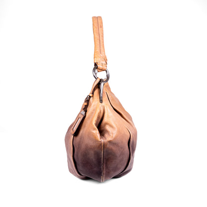 PRADA brown gradient leather hobo bag