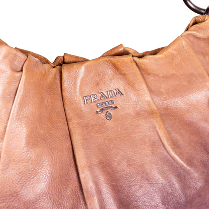 PRADA brown gradient leather hobo bag