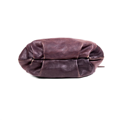 PRADA brown gradient leather hobo bag