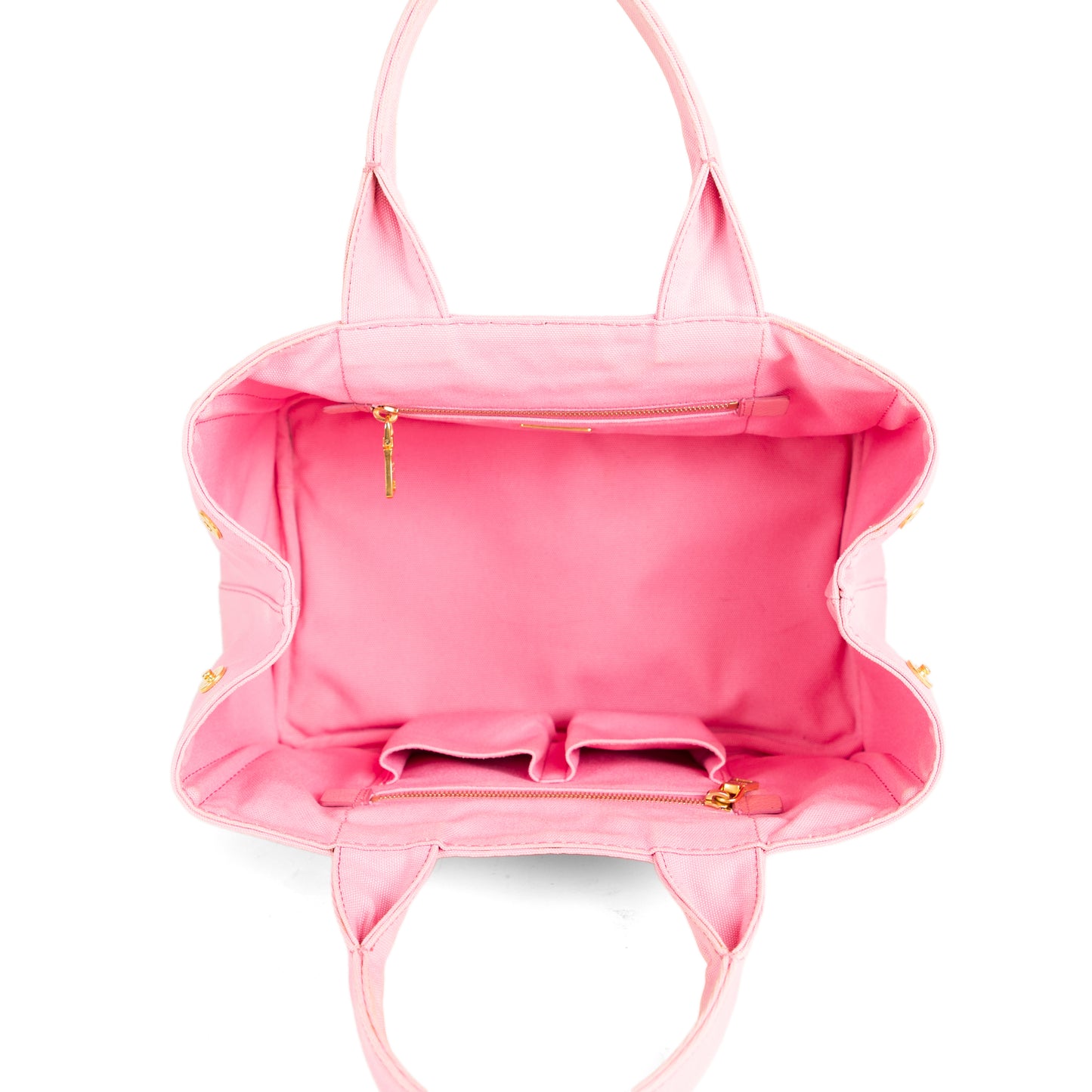 PRADA pink denim canapa tote