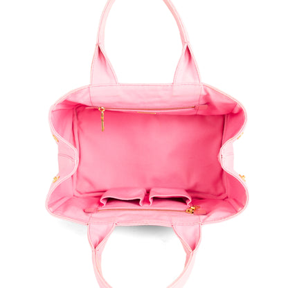 PRADA pink denim canapa tote