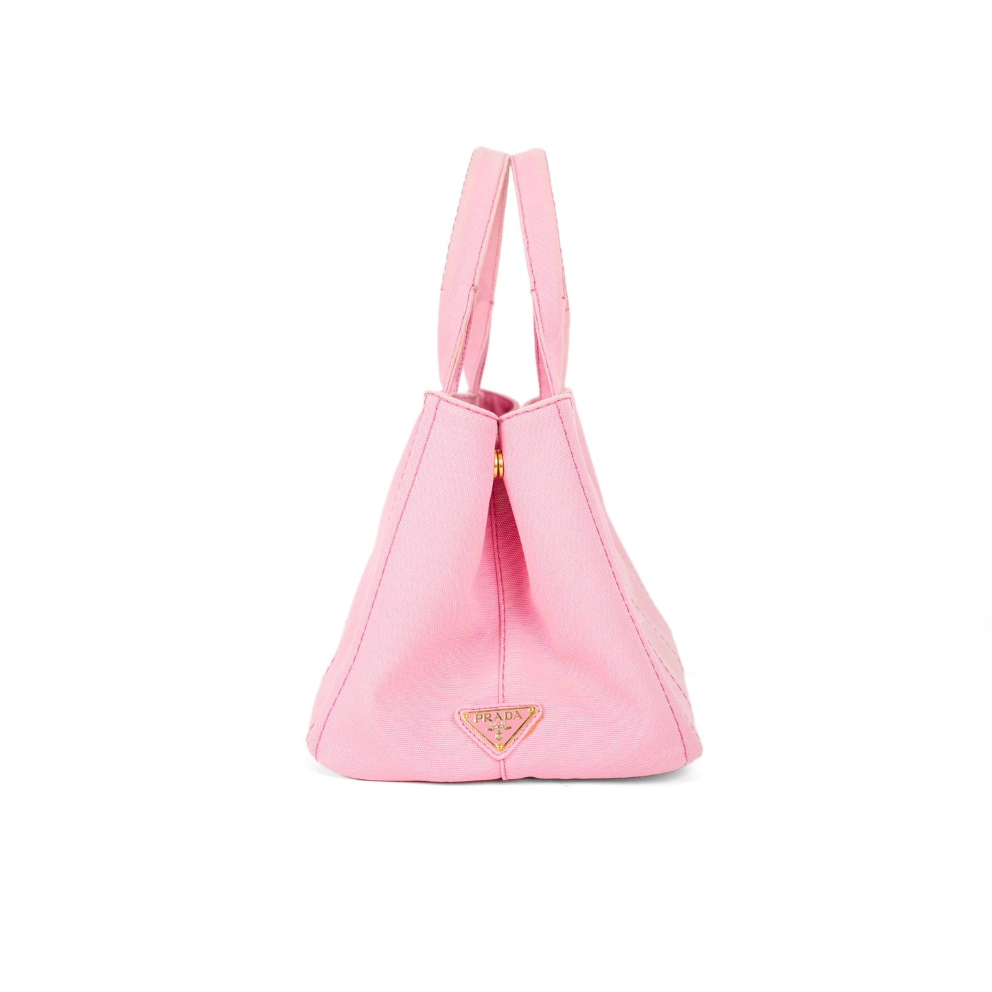 PRADA pink denim canapa tote
