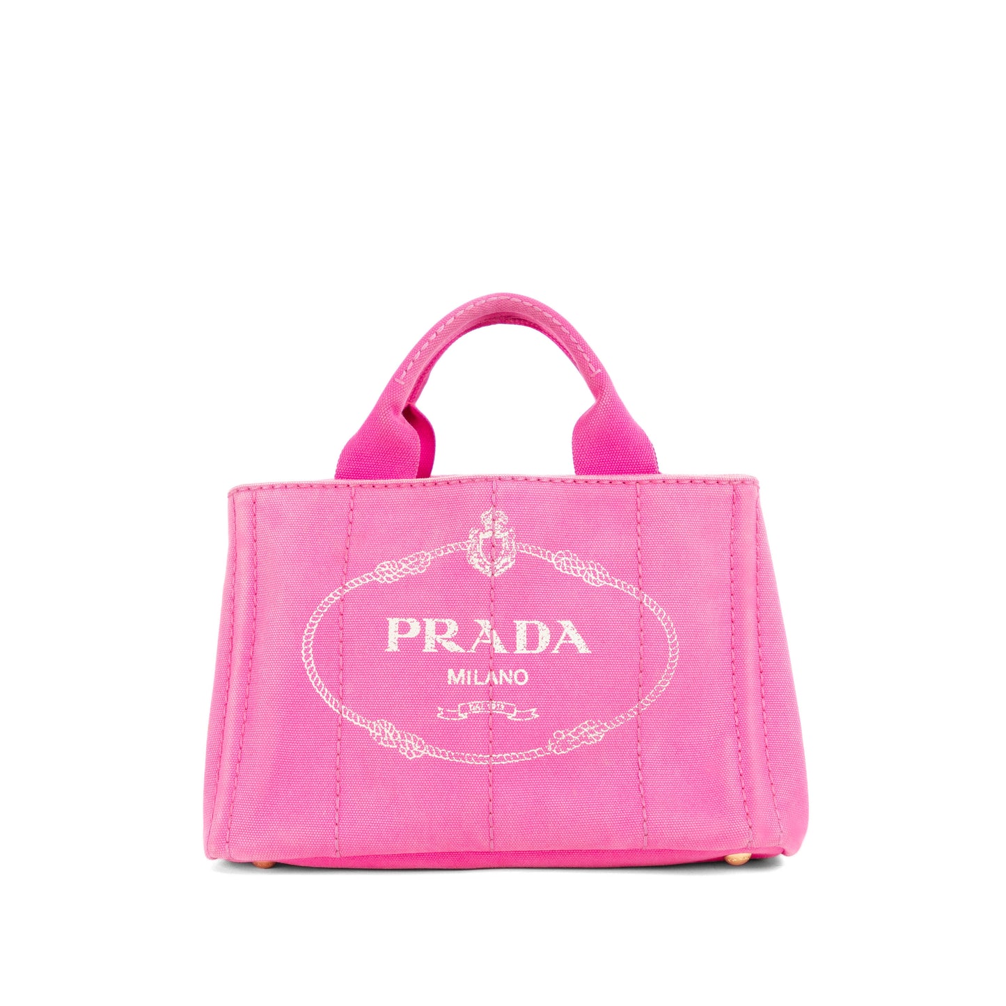 PRADA pink denim mini canapa tote