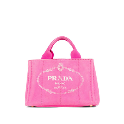 PRADA pink denim mini canapa tote