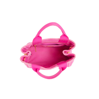 PRADA pink denim mini canapa tote