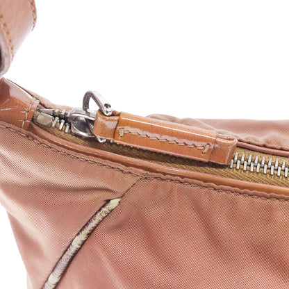 PRADA tessuto nylon vernice hobo cipria