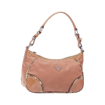 PRADA tessuto nylon vernice hobo cipria