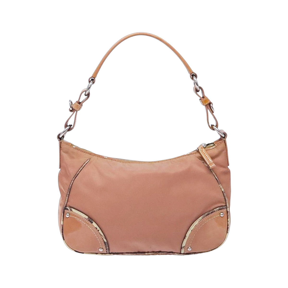 PRADA tessuto nylon vernice hobo cipria