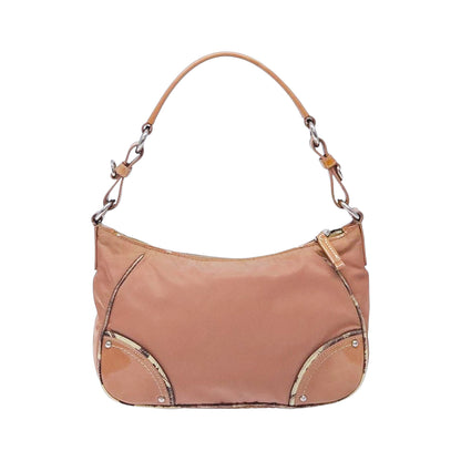 PRADA tessuto nylon vernice hobo cipria