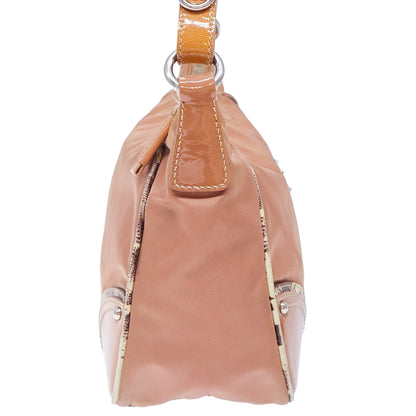 PRADA tessuto nylon vernice hobo cipria