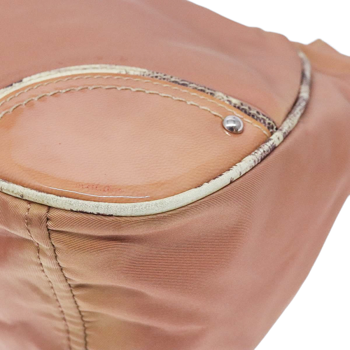 PRADA tessuto nylon vernice hobo cipria