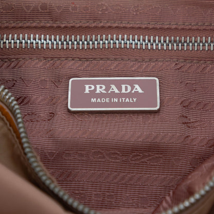 PRADA tessuto nylon vernice hobo cipria