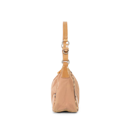 PRADA tessuto nylon vernice hobo cipria