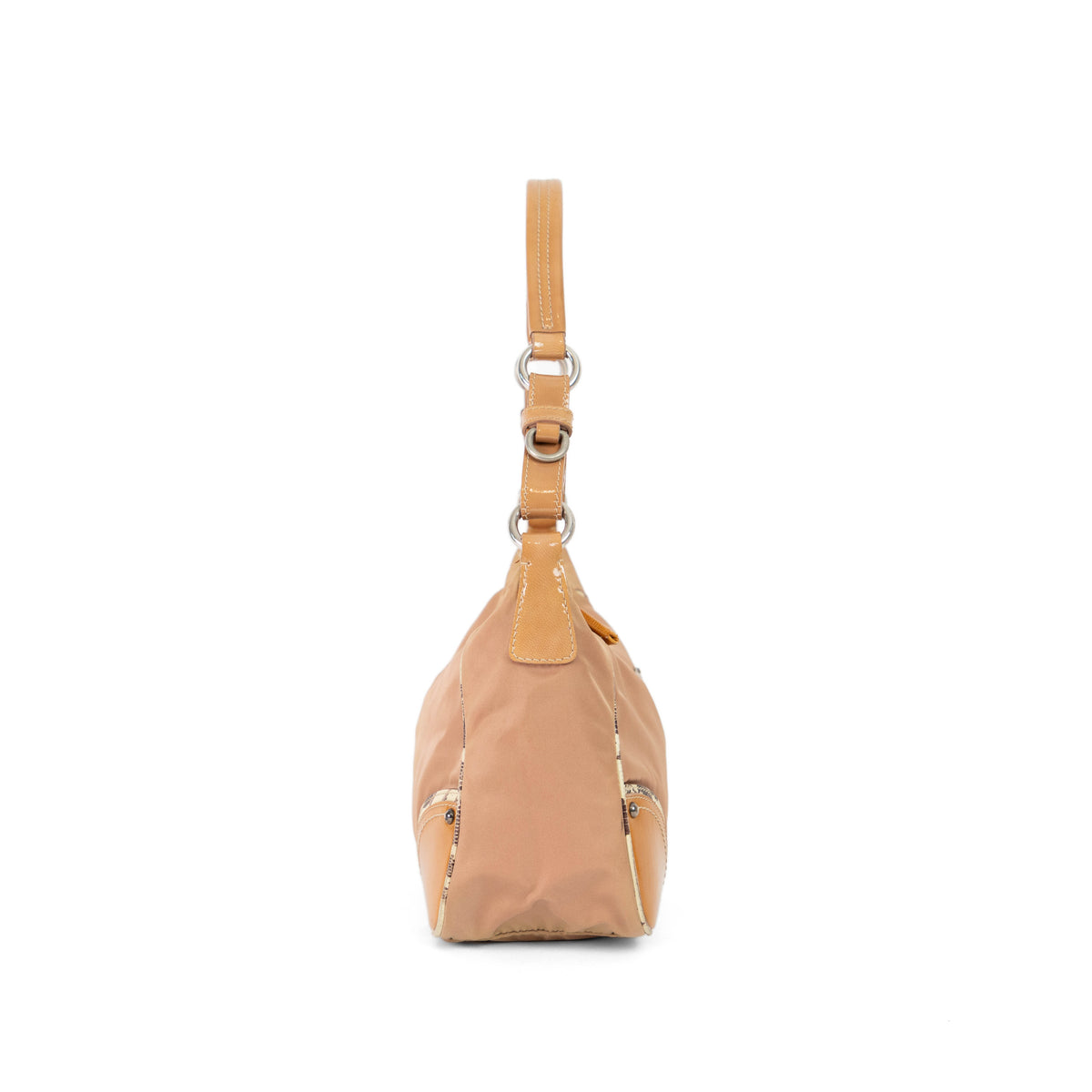 PRADA tessuto nylon vernice hobo cipria