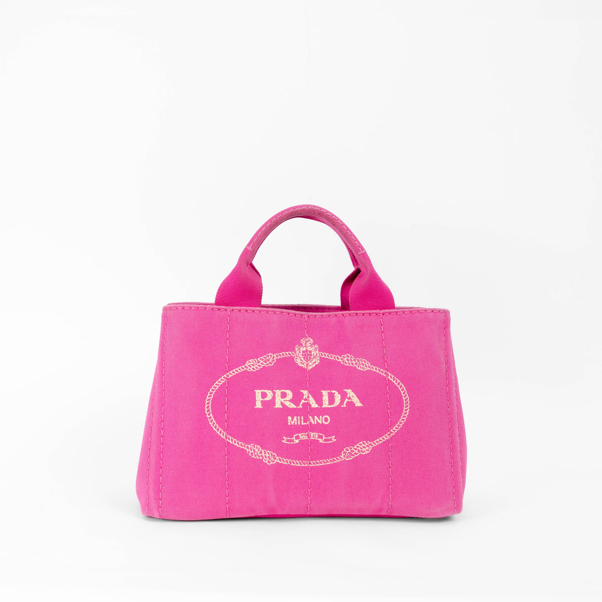 PRADA pink denim mini canapa tote