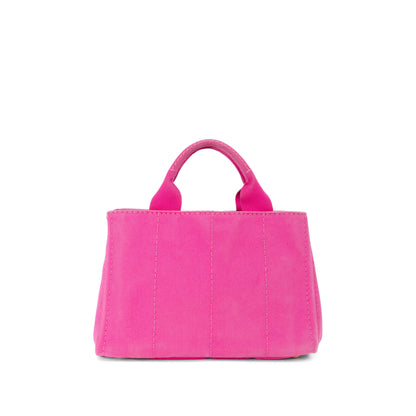 PRADA pink denim mini canapa tote