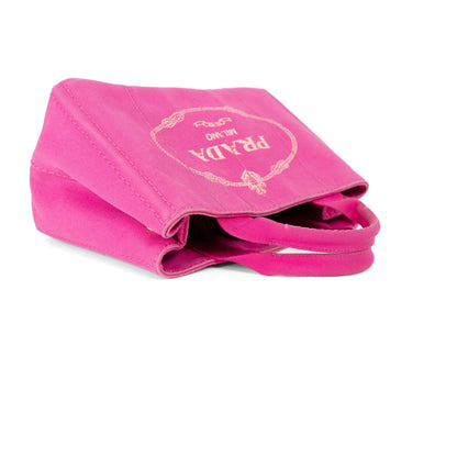PRADA pink denim mini canapa tote
