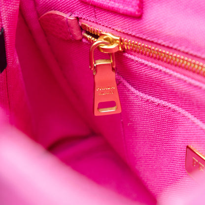 PRADA pink denim mini canapa tote