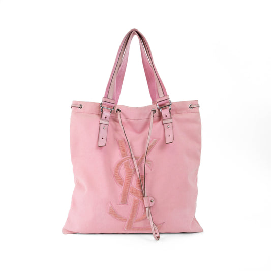 YSL pink canvas tote