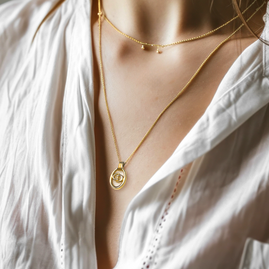 DIOR gold CD necklace