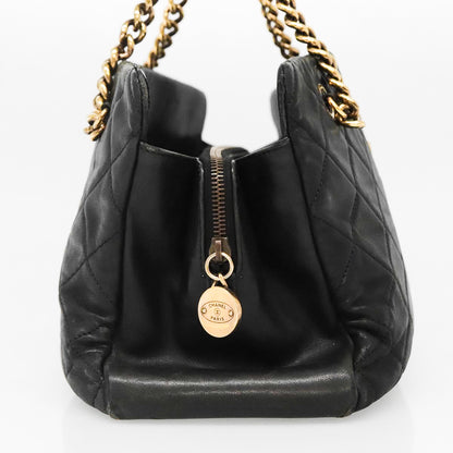 CHANEL lambskin quilted matelasse shoulder tote