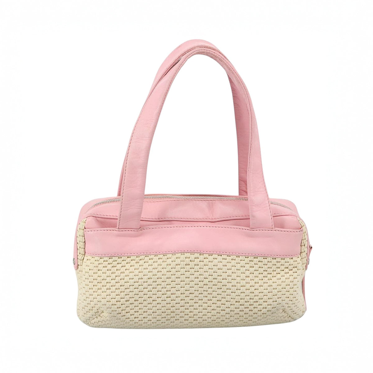 CHANEL Pink Leather & Woven Tote
