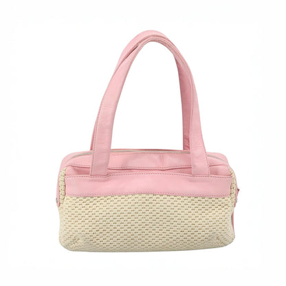 CHANEL Pink Leather & Woven Tote